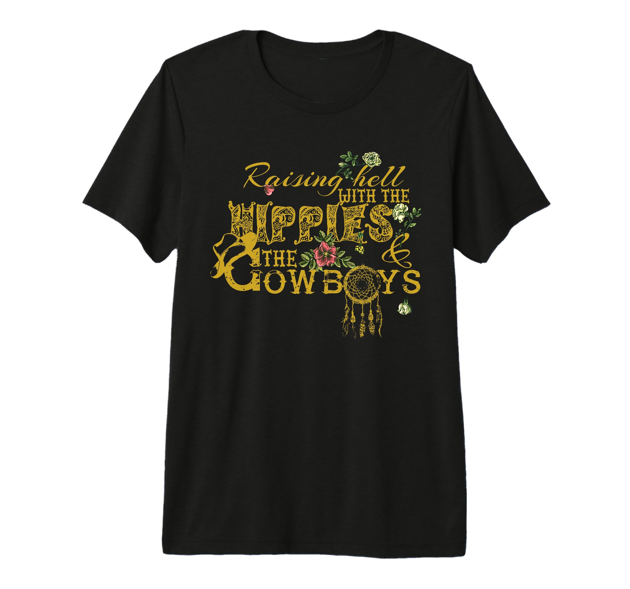 Raising Hell Hippies Cowboys Cowboy Tri T-Shirt - Trendy Graphic Men Women - T-Shirt, Sweatshirt, Hoodie