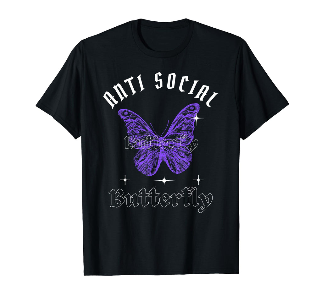 Funny Anti Social Butterfly T-Shirt - Aesthetic Graphic for Adults - T-Shirt, Sweatshirt, Hoodie