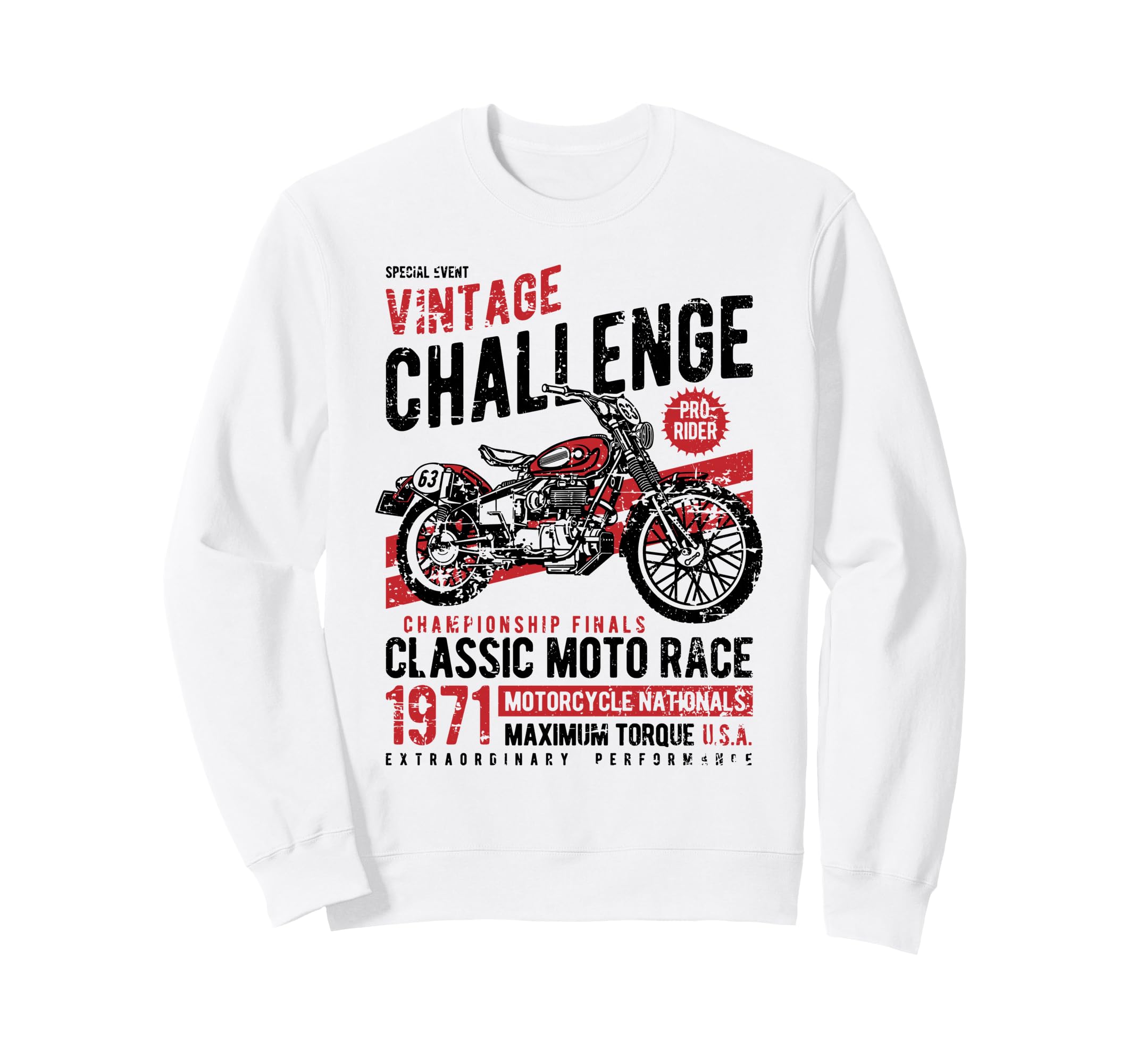 Challenge Motorcycle Race Distressed Sweatshirt - Streetwear Style Unisex - T-Shirt, Sweatshirt, Hoodie