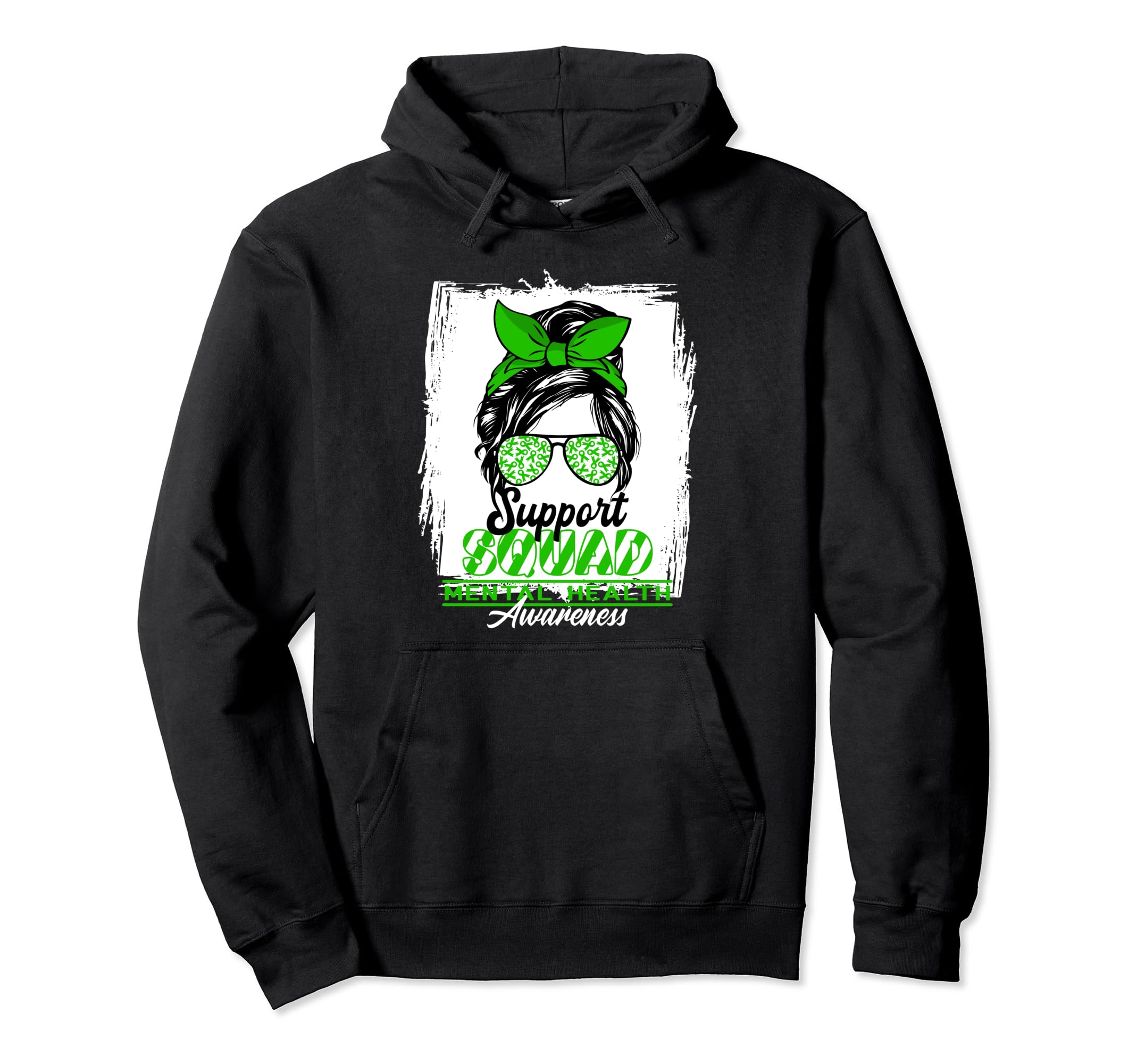 Messy Bun Support Awareness Squad I Hoodie - Custom Art Print Unisex - T-Shirt, Sweatshirt, Hoodie
