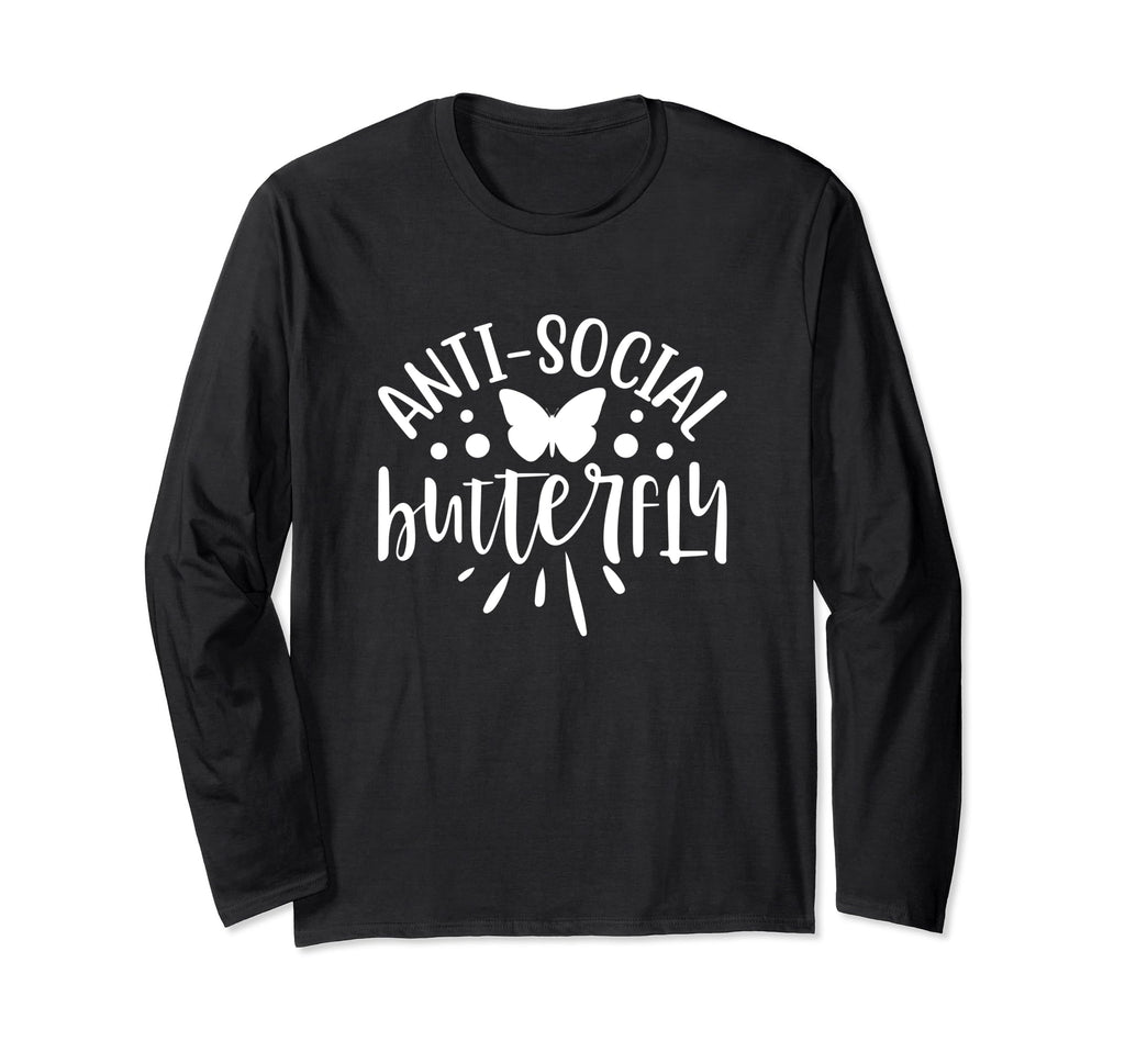 Funny Anti Social Butterfly Novelty Gag T-Shirt - Custom Art Print Unisex - T-Shirt, Sweatshirt, Hoodie