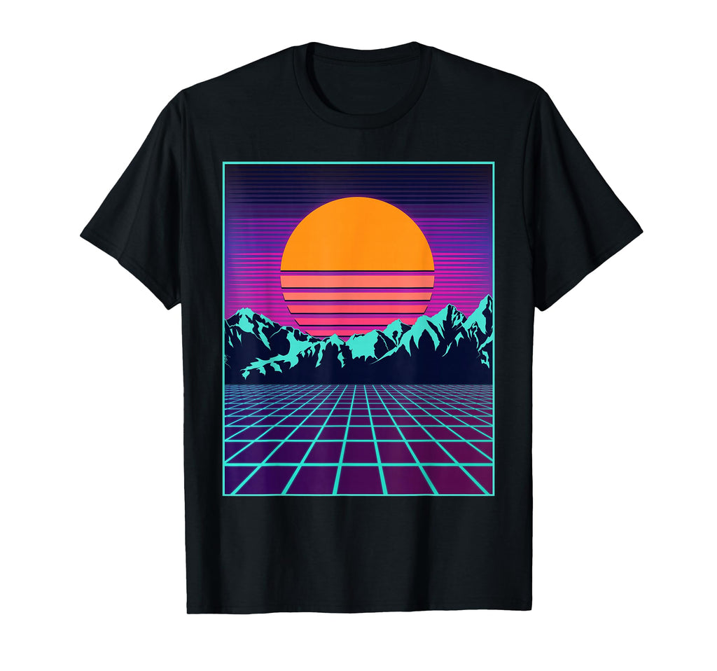 80S Aesthetic Vaporwave Outrun Sun T-Shirt - Casual Everyday Wear Unisex - T-Shirt, Sweatshirt, Hoodie