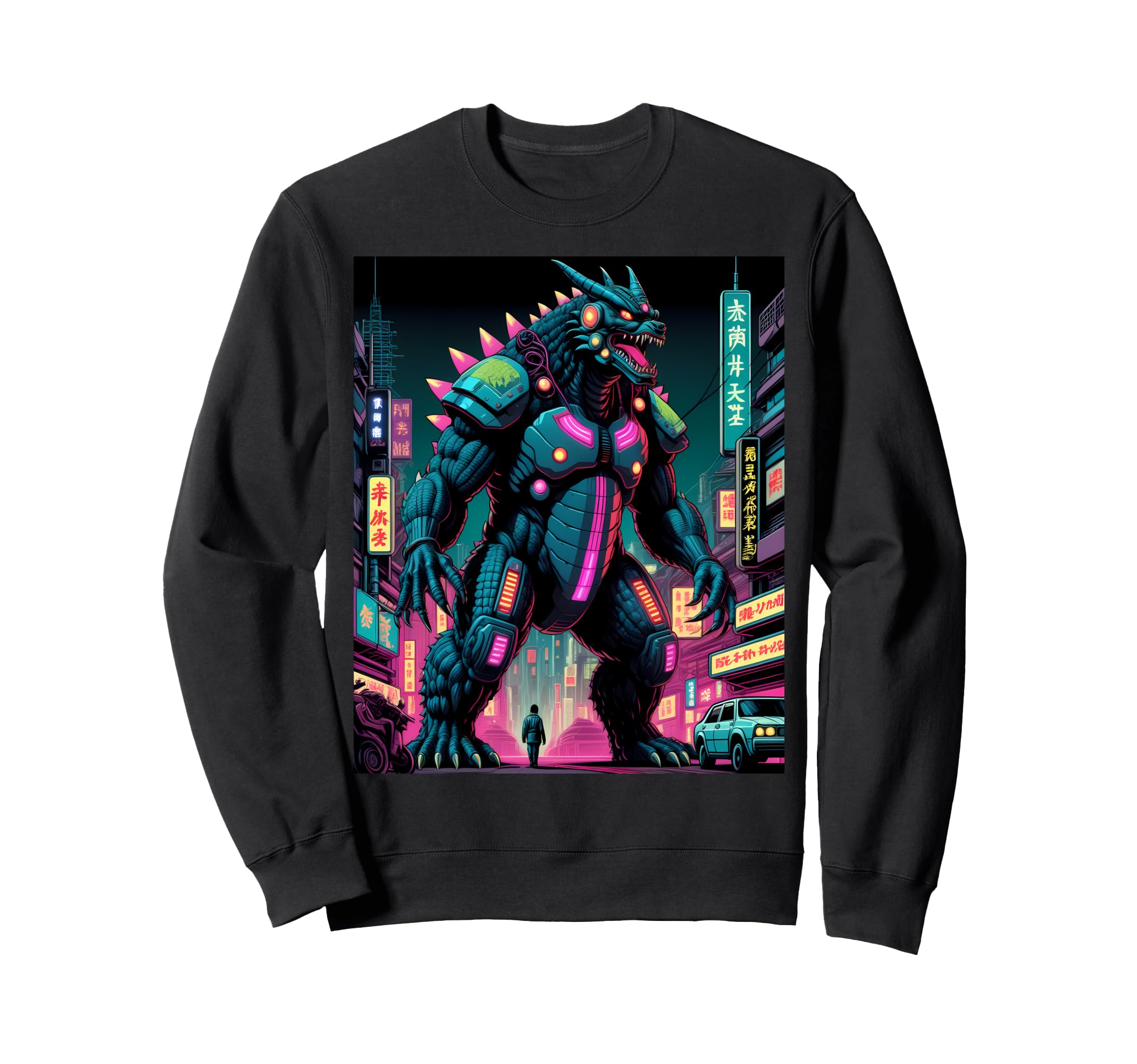 Vaporwave Kaiju 80S Synthwave Sweatshirt - Fun Novelty Design Men Women - T-Shirt, Sweatshirt, Hoodie