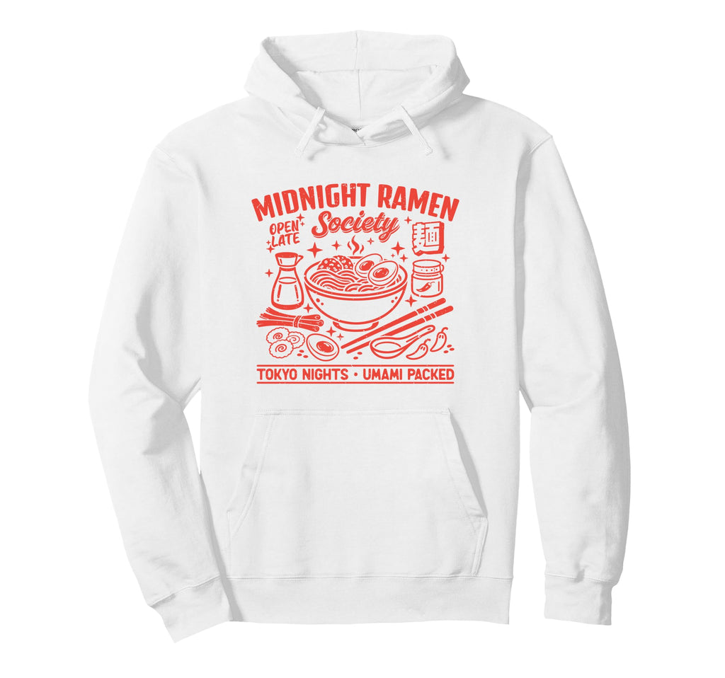 Midnight Ramen Society Tokyo Japan Late Hoodie - Graphic Print for Adults - T-Shirt, Sweatshirt, Hoodie