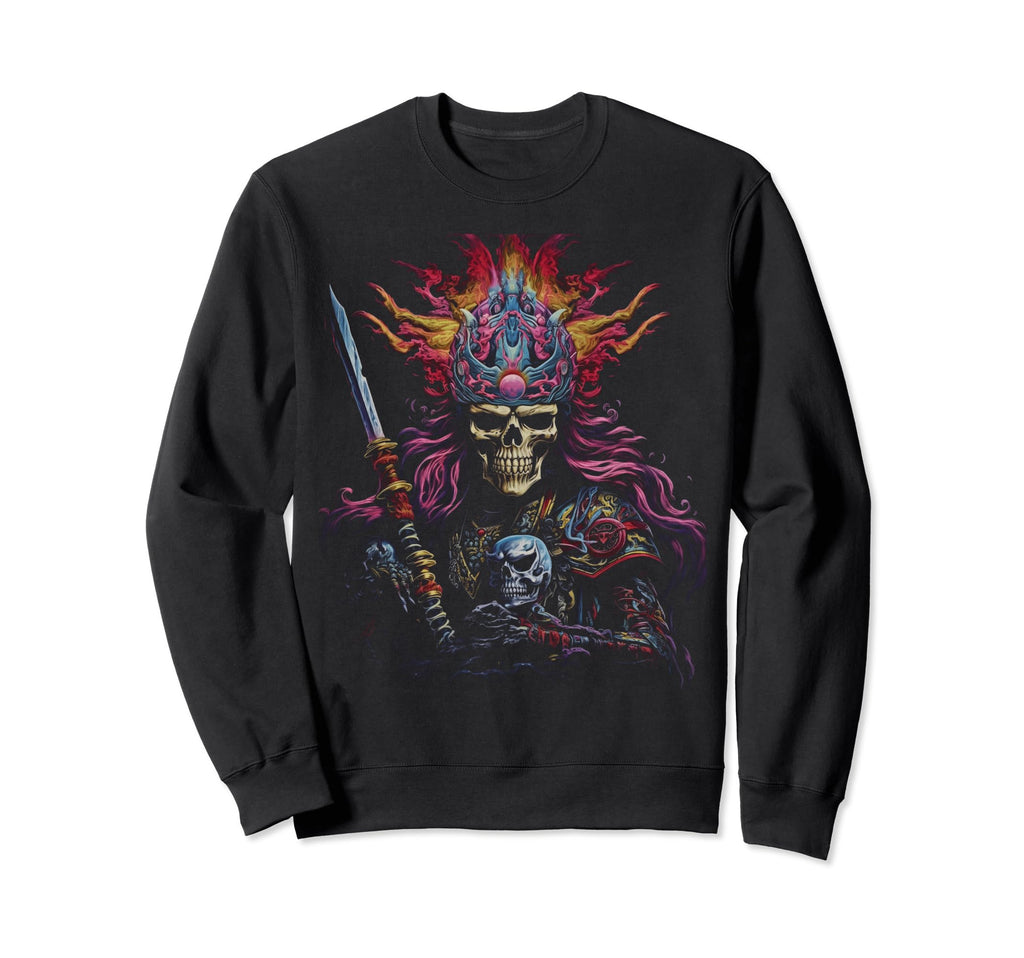 Grunge Samurai Skeleton Goth Art Sweatshirt - Aesthetic Graphic Men Women - T-Shirt, Sweatshirt, Hoodie