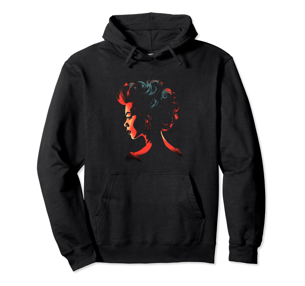 Pinup Hairstyle Silhouette Hoodie - Unique Graphic for Adults - T-Shirt, Sweatshirt, Hoodie