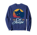 Cat Auntie Eighties Cat Distressed Sweatshirt - Streetwear Style Unisex - T-Shirt, Sweatshirt, Hoodie