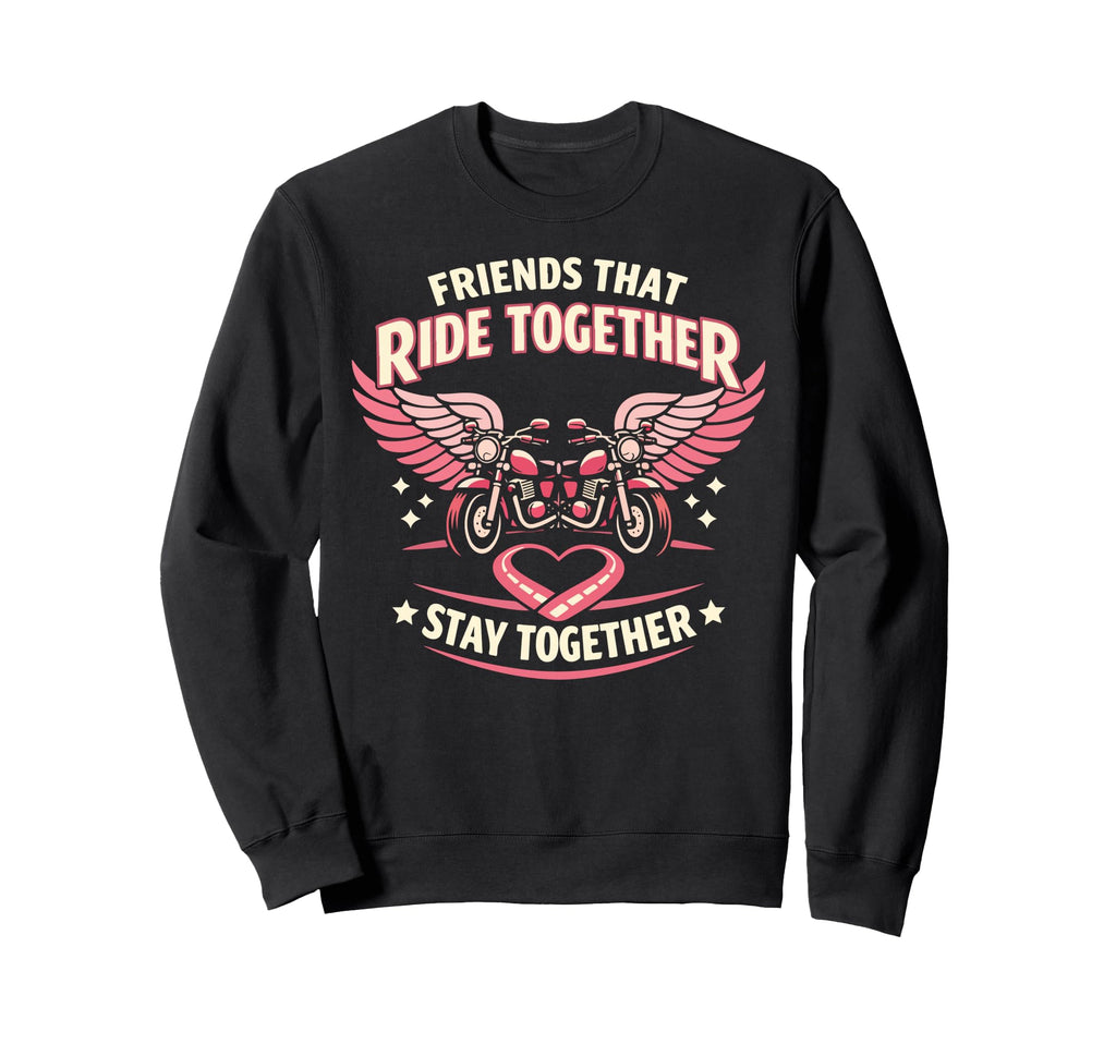 Motorcycle Biker Friends Buddies Sweatshirt - Aesthetic Graphic Men Women - T-Shirt, Sweatshirt, Hoodie