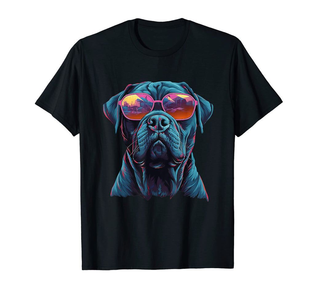 Retrowave Cane Corso Dog 80S Synthwave T-Shirt - Fun Novelty Design Unisex - T-Shirt, Sweatshirt, Hoodie
