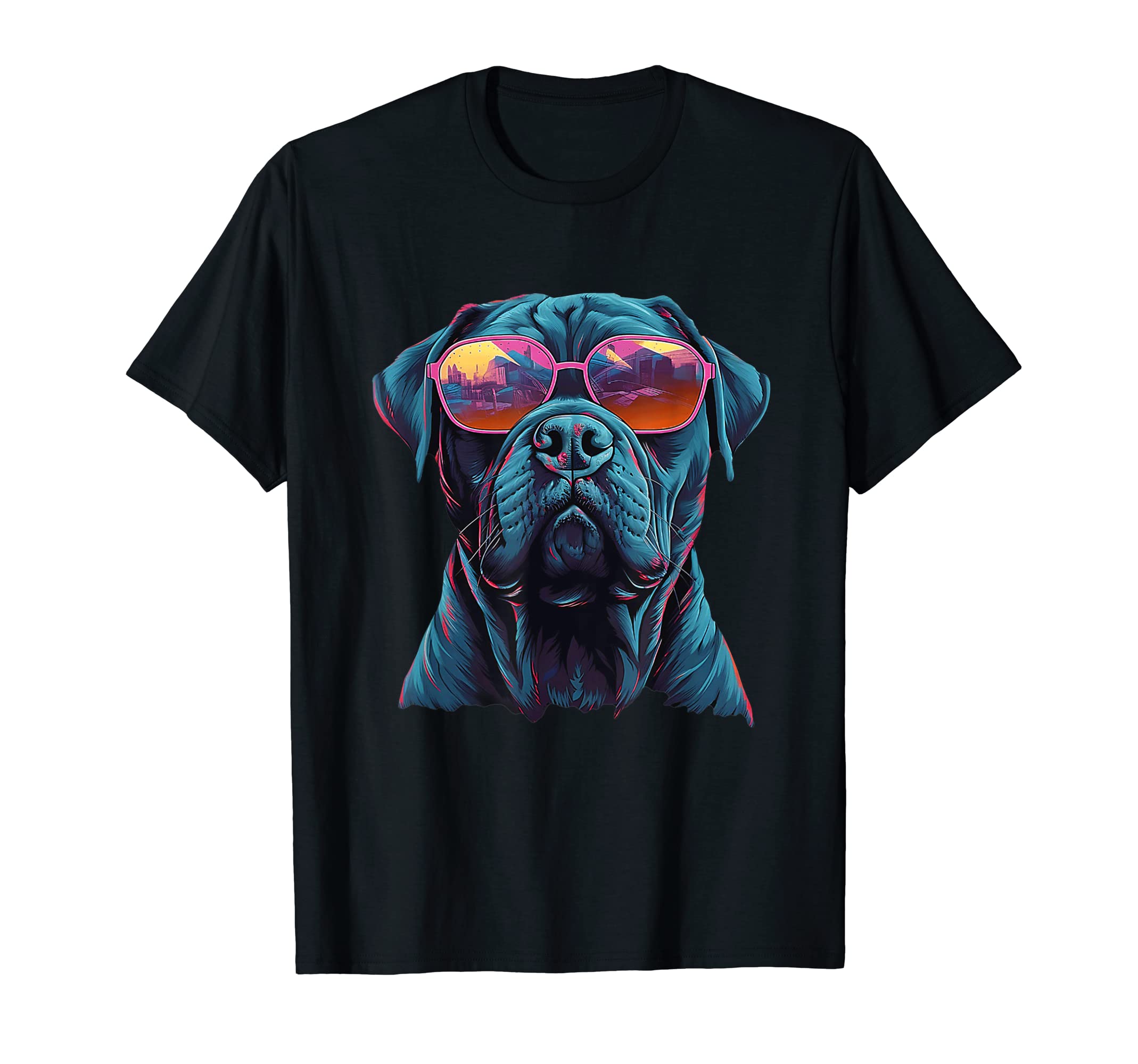 Retrowave Cane Corso Dog 80S Synthwave T-Shirt - Fun Novelty Design Unisex - T-Shirt, Sweatshirt, Hoodie