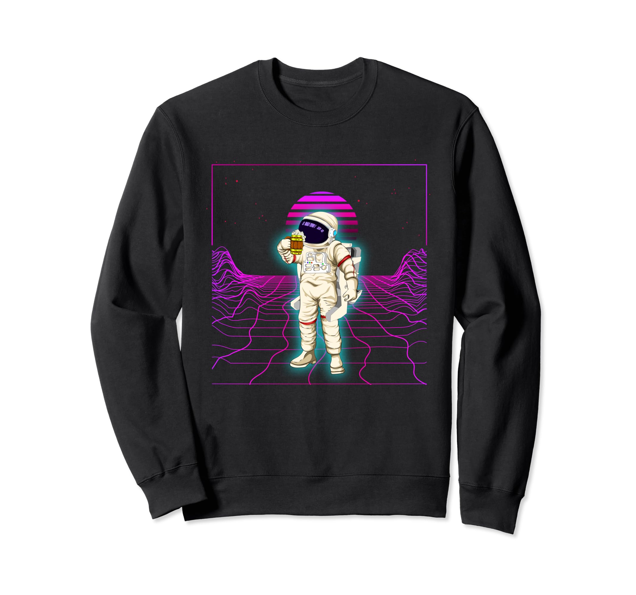 Space 90S Art Synthwave Vaporwave Sweatshirt - Custom Art Print Unisex - T-Shirt, Sweatshirt, Hoodie