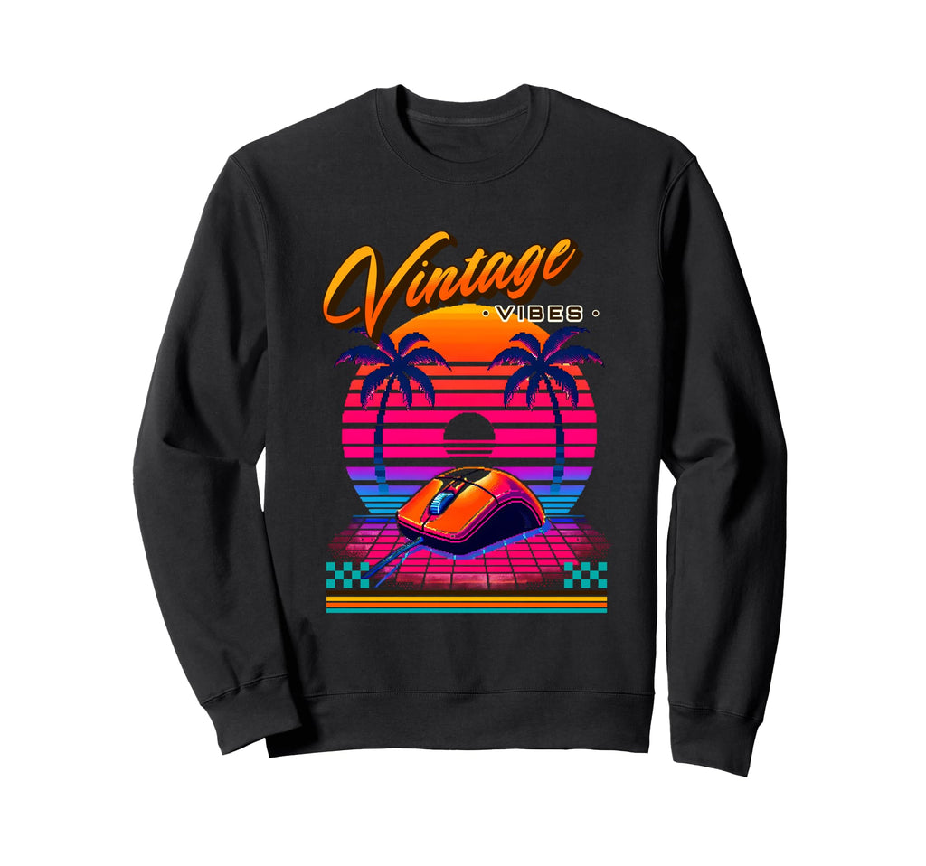 Vibes Old School Mouse 80S Sweatshirt - Novelty Apparel for Adults - T-Shirt, Sweatshirt, Hoodie