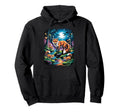 90S Airbrushed Forest Fox Family Wildlife Hoodie - Trendy Graphic Unisex - T-Shirt, Sweatshirt, Hoodie