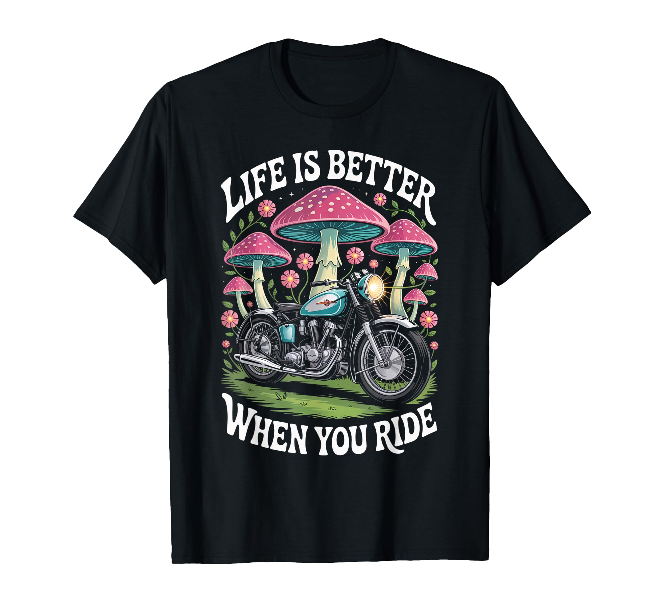 Psychedelic Biker Riding Motorcycle T-Shirt - Fun Novelty Design Men Women - T-Shirt, Sweatshirt, Hoodie