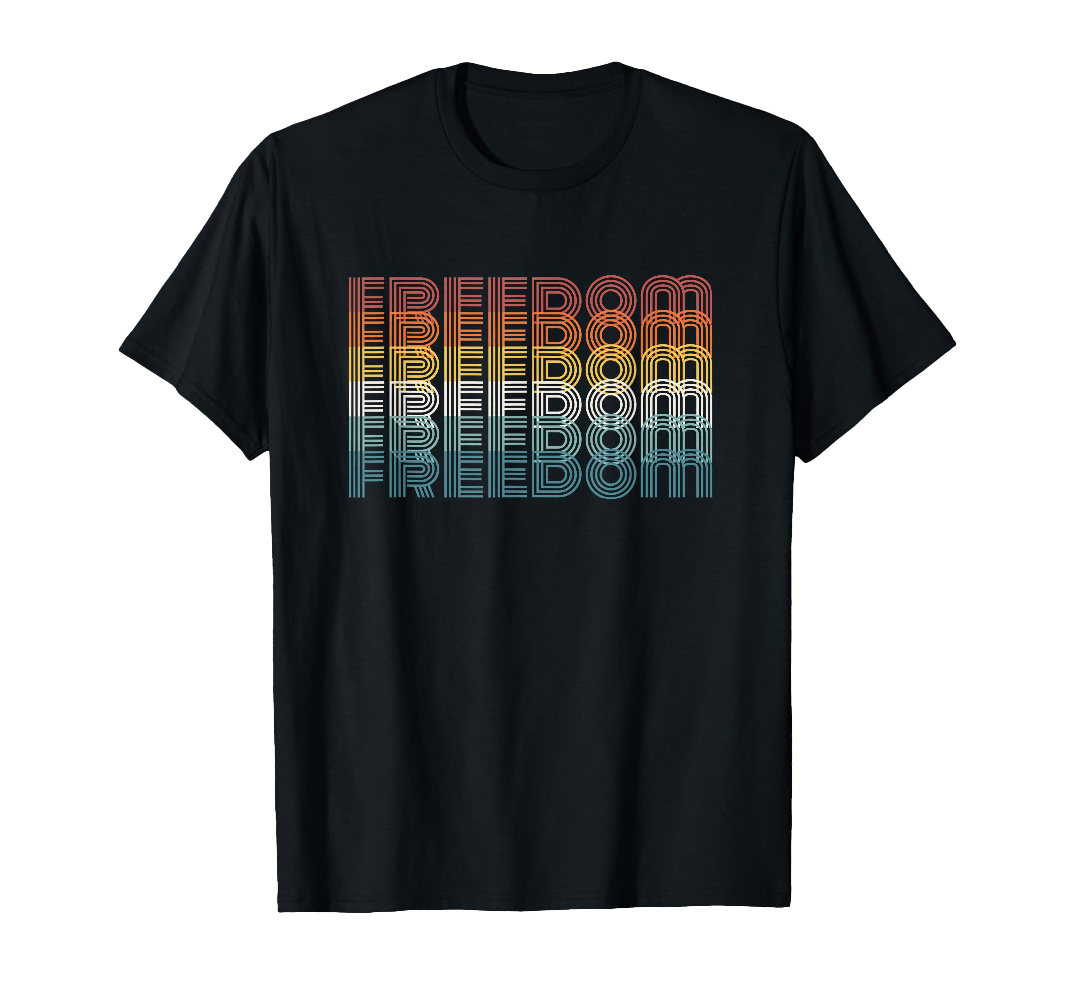 Freedom Distressed Stripes Typography T-Shirt - Streetwear Style for Adults - T-Shirt, Sweatshirt, Hoodie