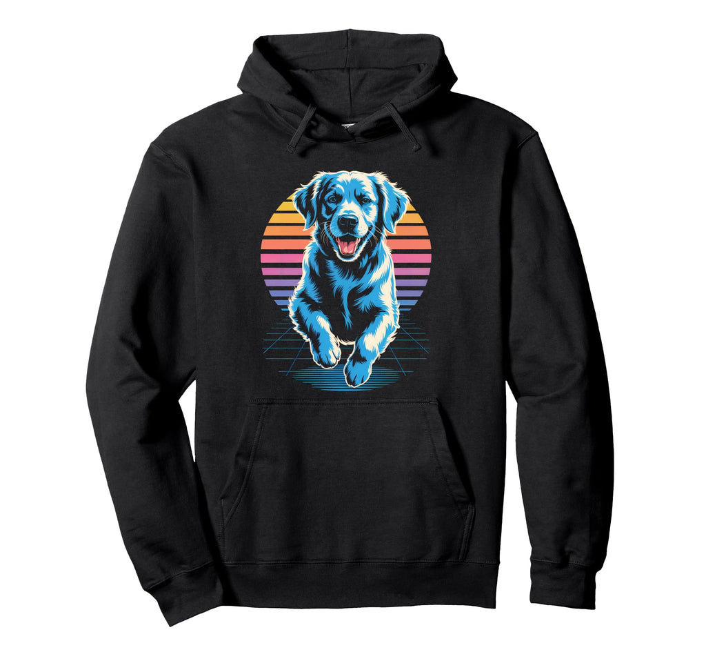 Synthwave Golden Retriever Sunset Hoodie - Novelty Apparel Men Women - T-Shirt, Sweatshirt, Hoodie