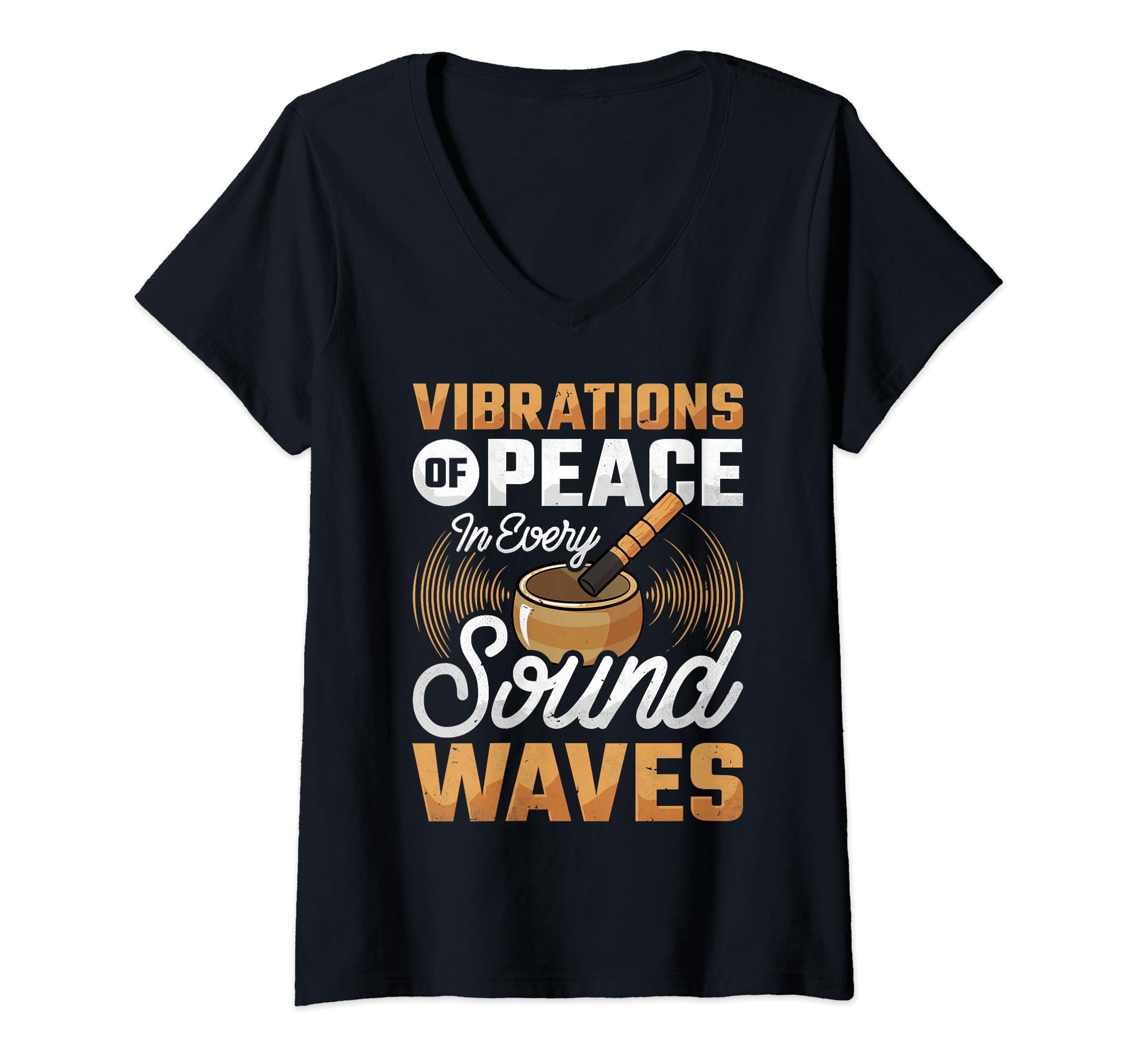 Womens Singing Bowl Vibrations Peace T-Shirt - Streetwear Style Unisex - T-Shirt, Sweatshirt, Hoodie