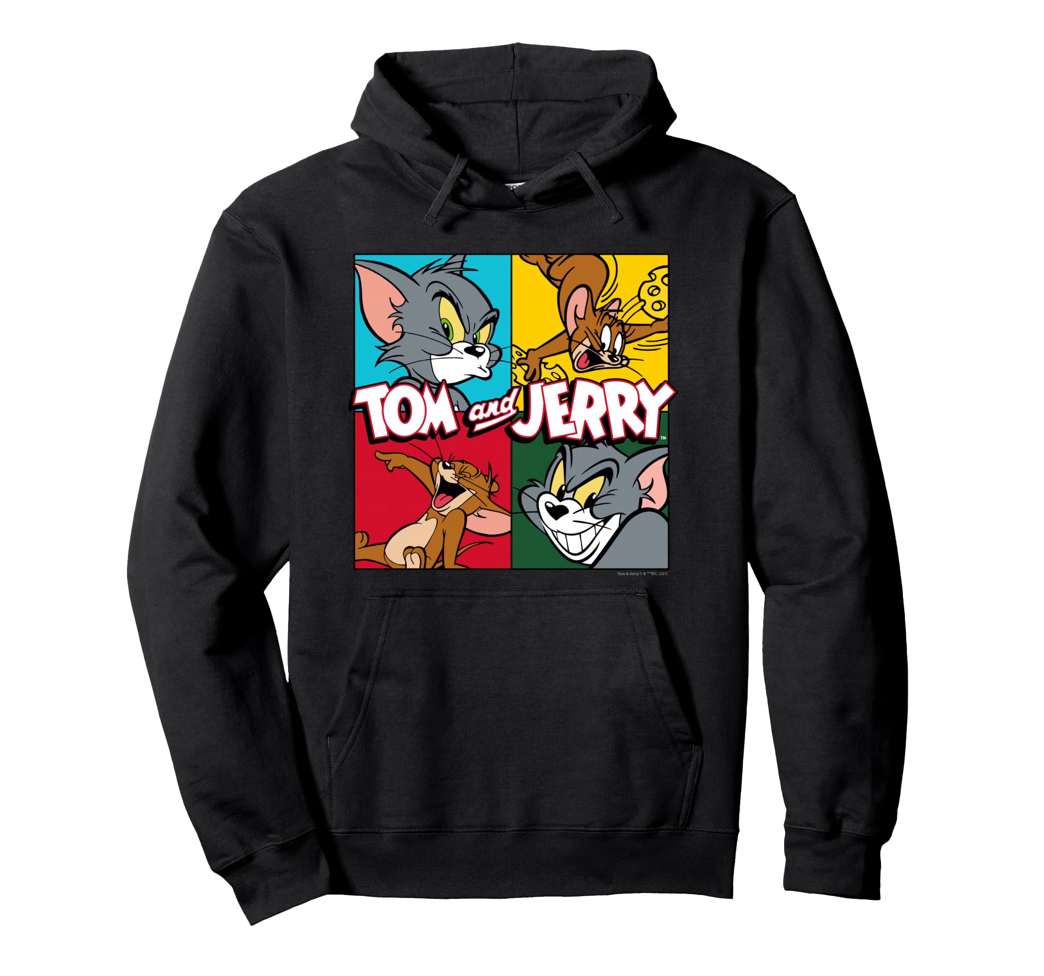 Tom And Jerry Four Squares Hoodie - Novelty Apparel Unisex - T-Shirt, Sweatshirt, Hoodie