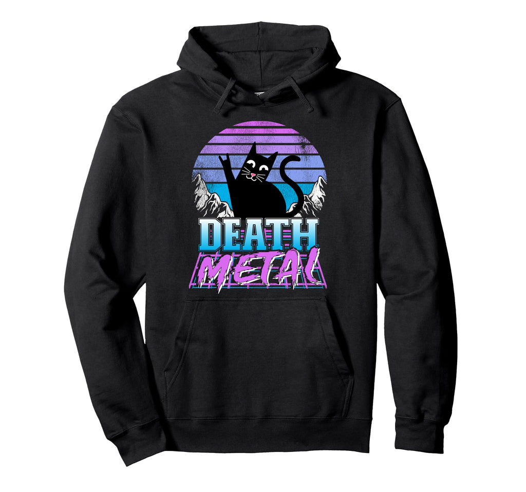 Retrowave Pastel Goth Cat 80S Synthwave Hoodie - Aesthetic Graphic Unisex - T-Shirt, Sweatshirt, Hoodie