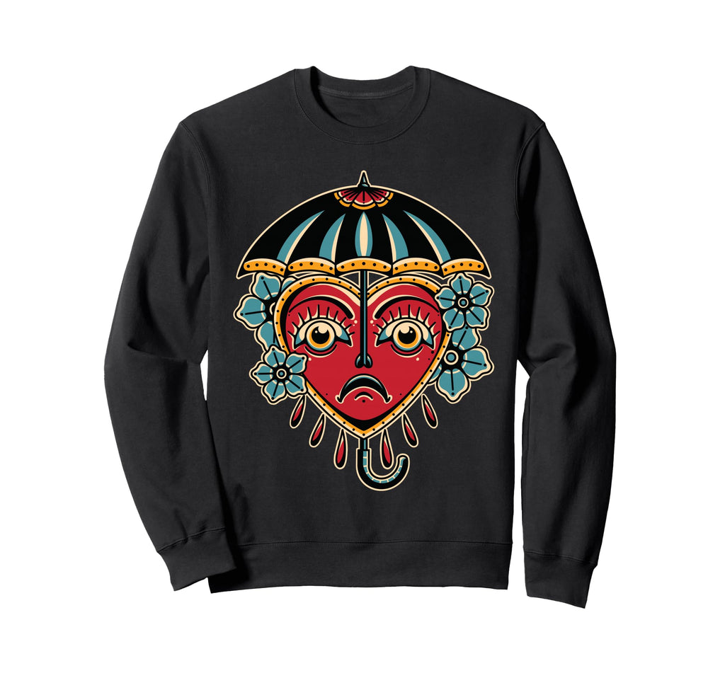 Umbrella American Traditional Tattoo Sweatshirt - Unique Graphic Men Women - T-Shirt, Sweatshirt, Hoodie