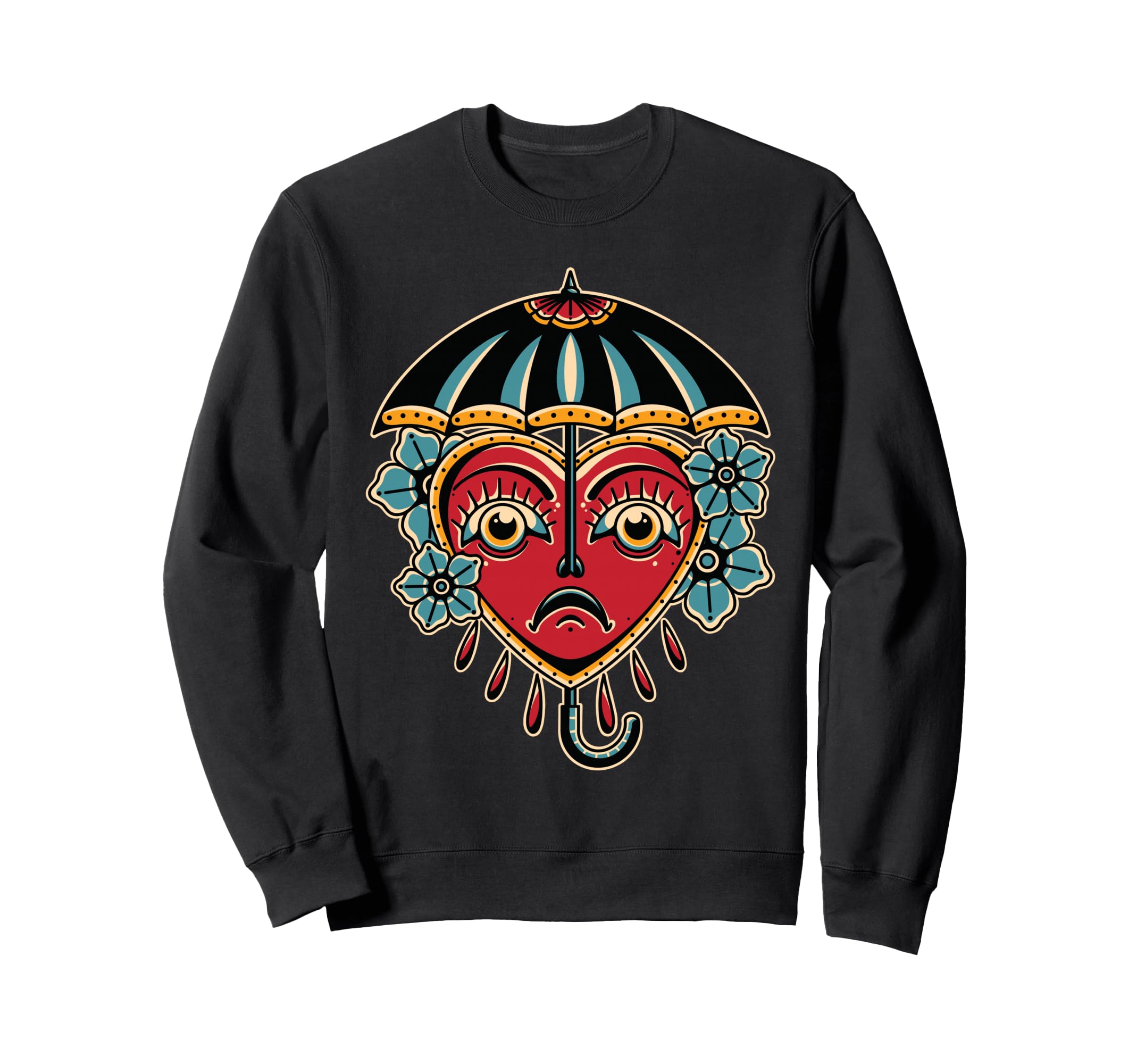 Umbrella American Traditional Tattoo Sweatshirt - Unique Graphic Men Women - T-Shirt, Sweatshirt, Hoodie