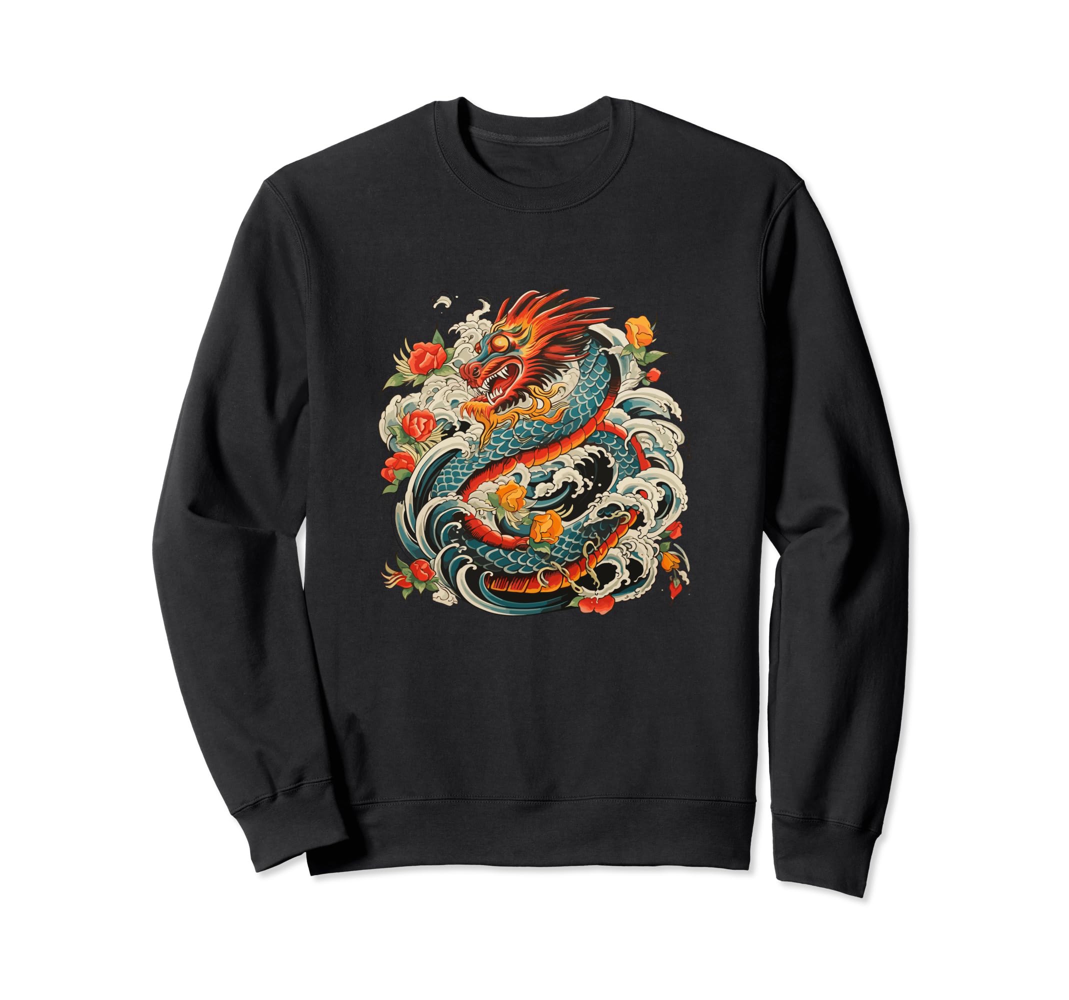 Traditional Dragon Tattoo Sweatshirt - Fun Novelty Design for Adults - T-Shirt, Sweatshirt, Hoodie
