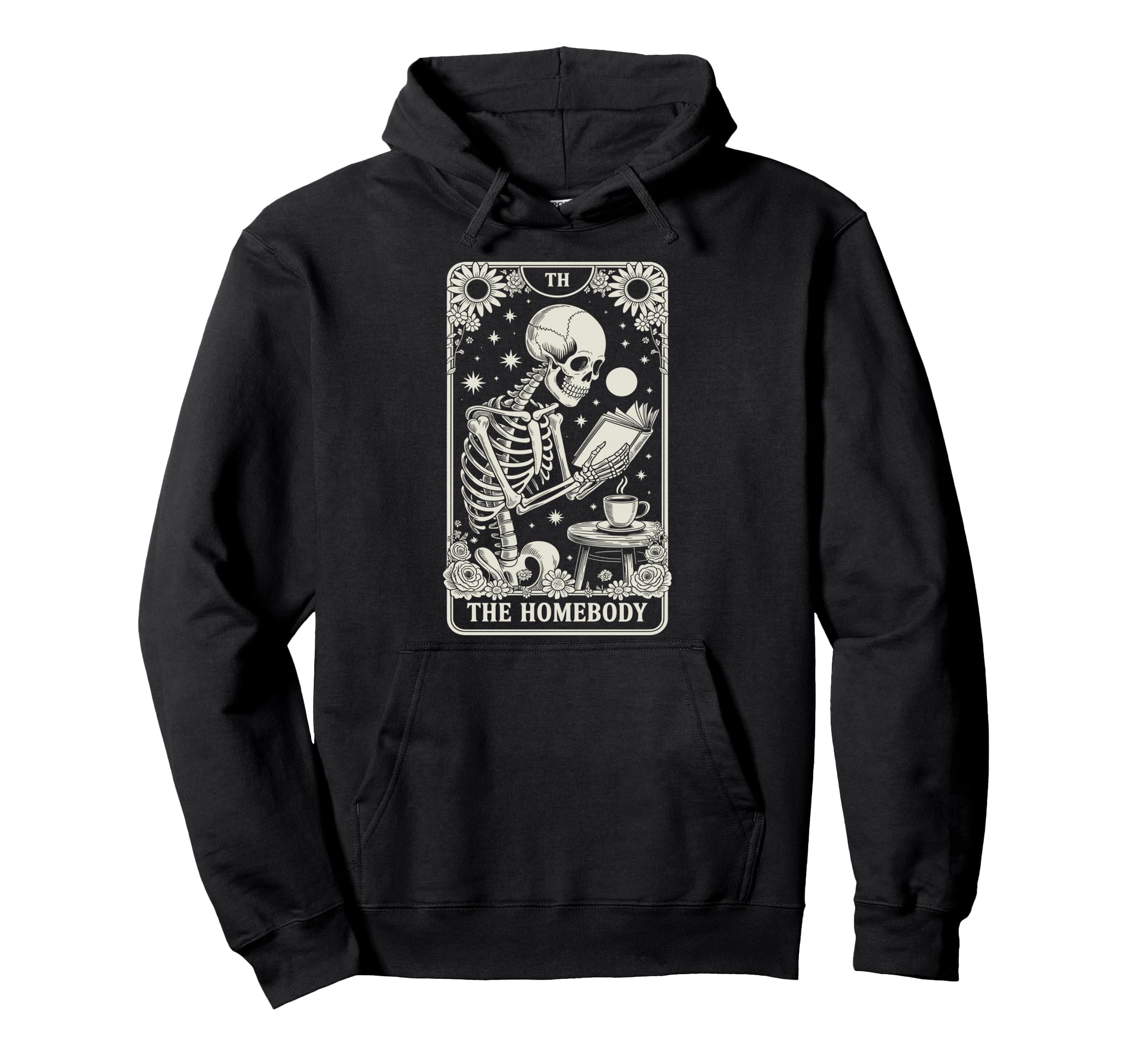 Homebody Tarot Indoorsy Antisocial Hoodie - Minimalist Print for Adults - T-Shirt, Sweatshirt, Hoodie