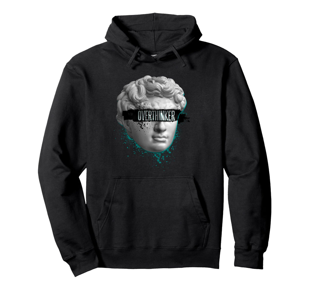 Extravagant Artful Collage Overthinker Hoodie - Unique Graphic Men Women - T-Shirt, Sweatshirt, Hoodie