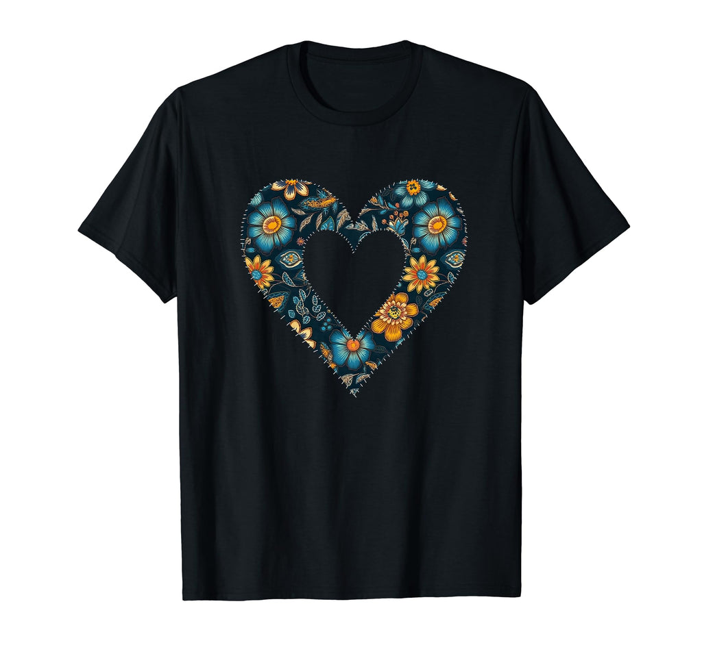 Ukrainian Floral Pattern Ukraine Heart T-Shirt - Novelty Apparel Unisex - T-Shirt, Sweatshirt, Hoodie