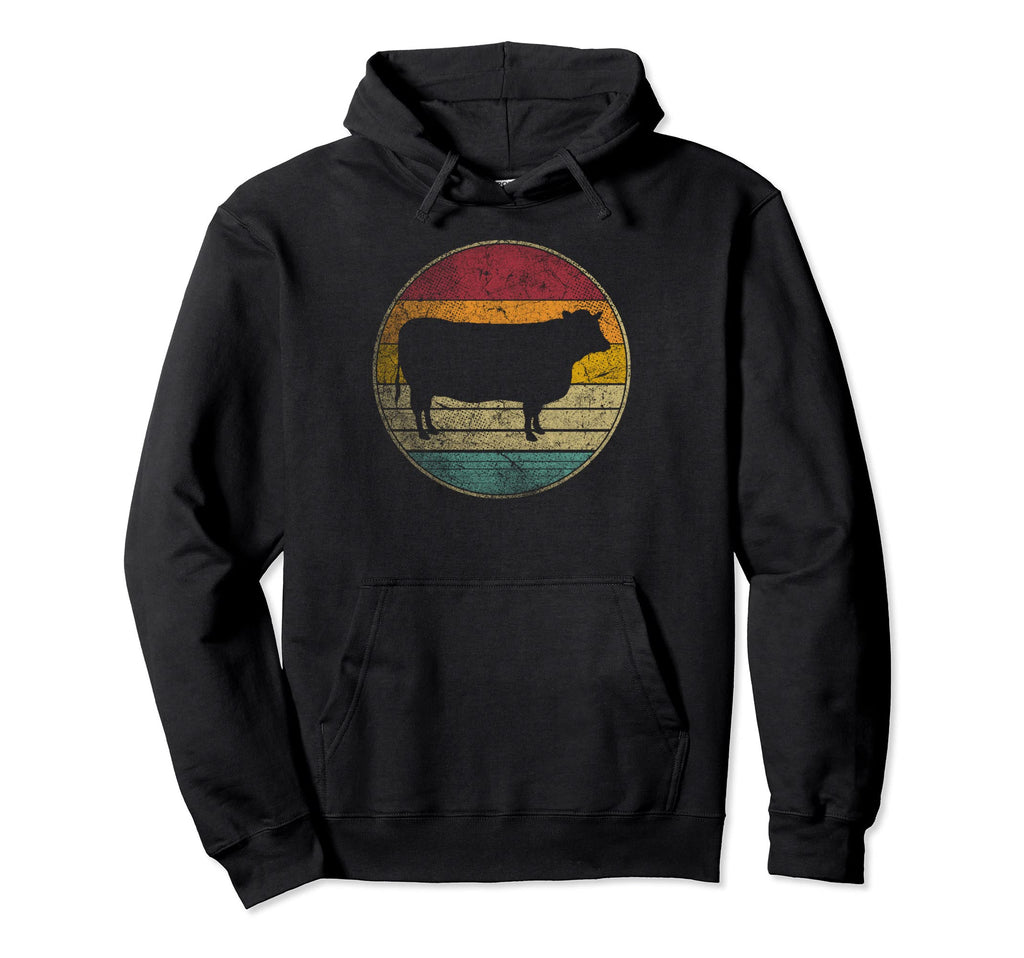 Lover Cow Farm Farmer Distressed 70S Hoodie - Novelty Apparel Men Women - T-Shirt, Sweatshirt, Hoodie