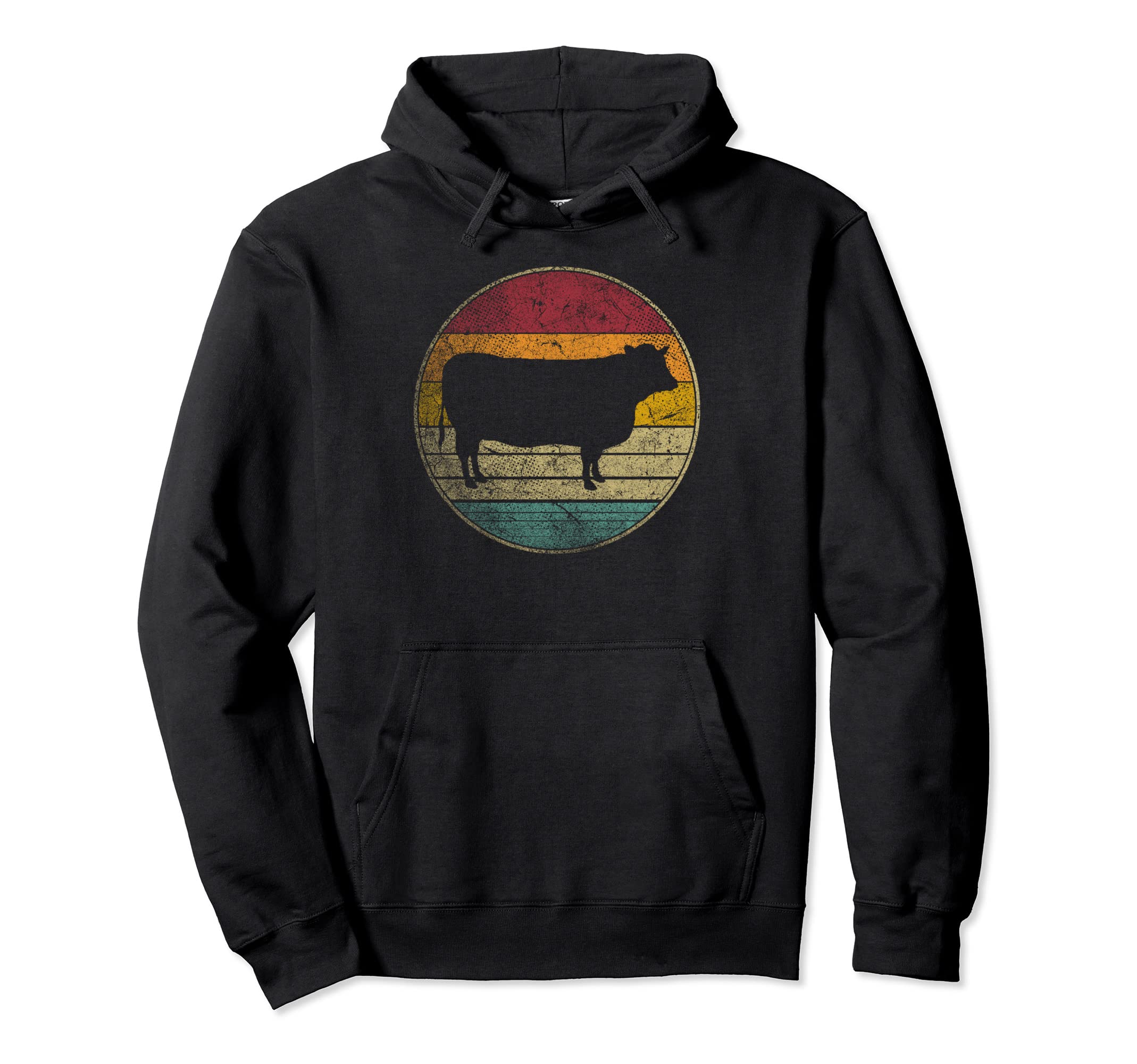 Lover Cow Farm Farmer Distressed 70S Hoodie - Novelty Apparel Men Women - T-Shirt, Sweatshirt, Hoodie