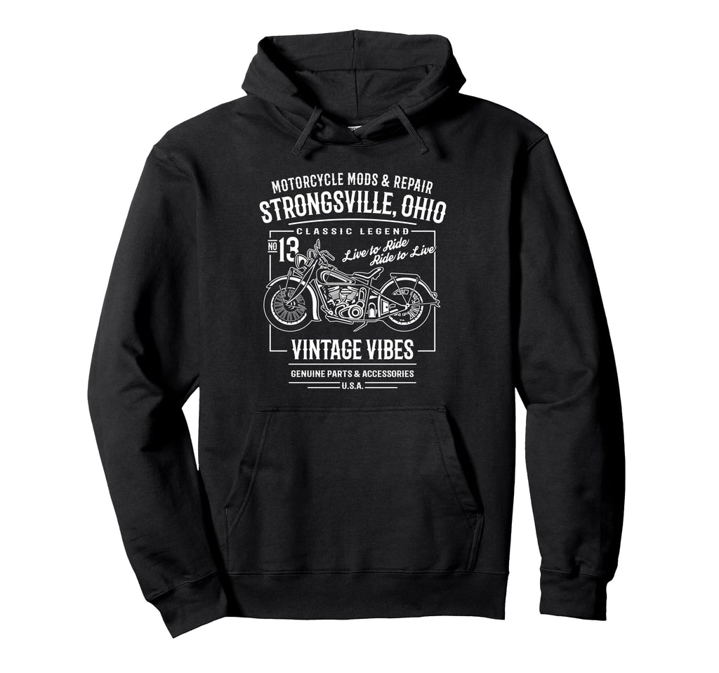 Strongsville Oh Usa Motorcycle Hoodie - Minimalist Print Men Women - T-Shirt, Sweatshirt, Hoodie