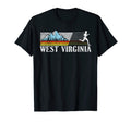 West Virginia Trail Running Mountains T-Shirt - Novelty Apparel for Adults - T-Shirt, Sweatshirt, Hoodie