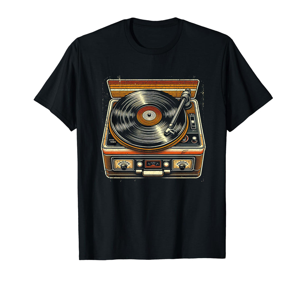 Record Player Illustration T-Shirt - Unique Graphic Men Women - T-Shirt, Sweatshirt, Hoodie
