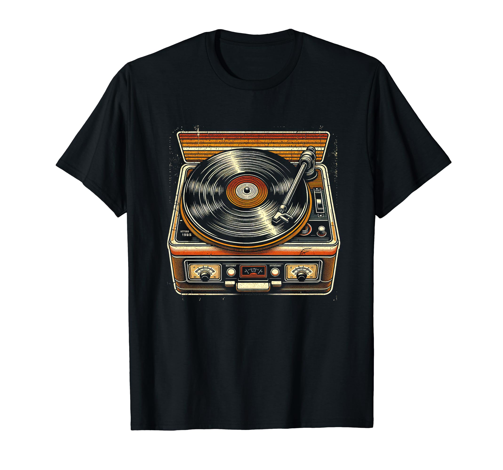 Record Player Illustration T-Shirt - Unique Graphic Men Women - T-Shirt, Sweatshirt, Hoodie