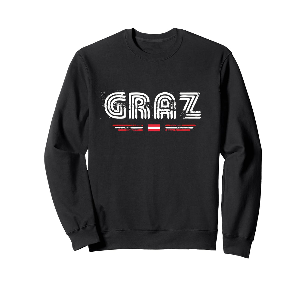 Graz Austria 70S 80S Type Flag Sweatshirt - Unique Graphic Men Women - T-Shirt, Sweatshirt, Hoodie
