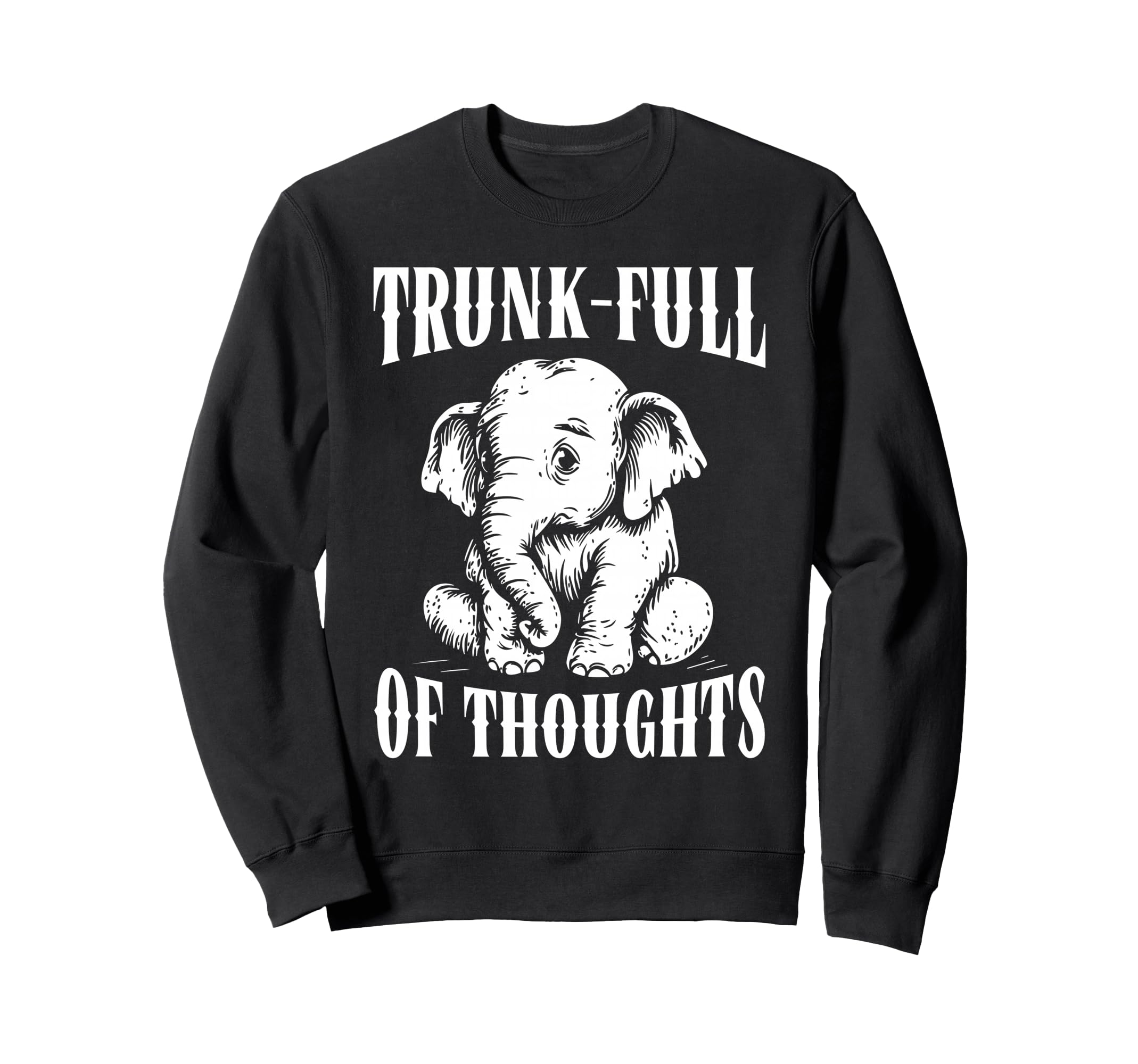 Thoughtful Elephant Overthinkers Sweatshirt - Trendy Graphic for Adults - T-Shirt, Sweatshirt, Hoodie