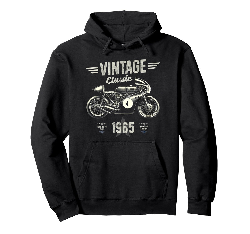 Born 1965 60Th Birthday Motorbike Hoodie - Unique Graphic Unisex - T-Shirt, Sweatshirt, Hoodie