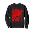 Japanese Demon Art Face Skull Devil Sweatshirt - Graphic Print for Adults - T-Shirt, Sweatshirt, Hoodie