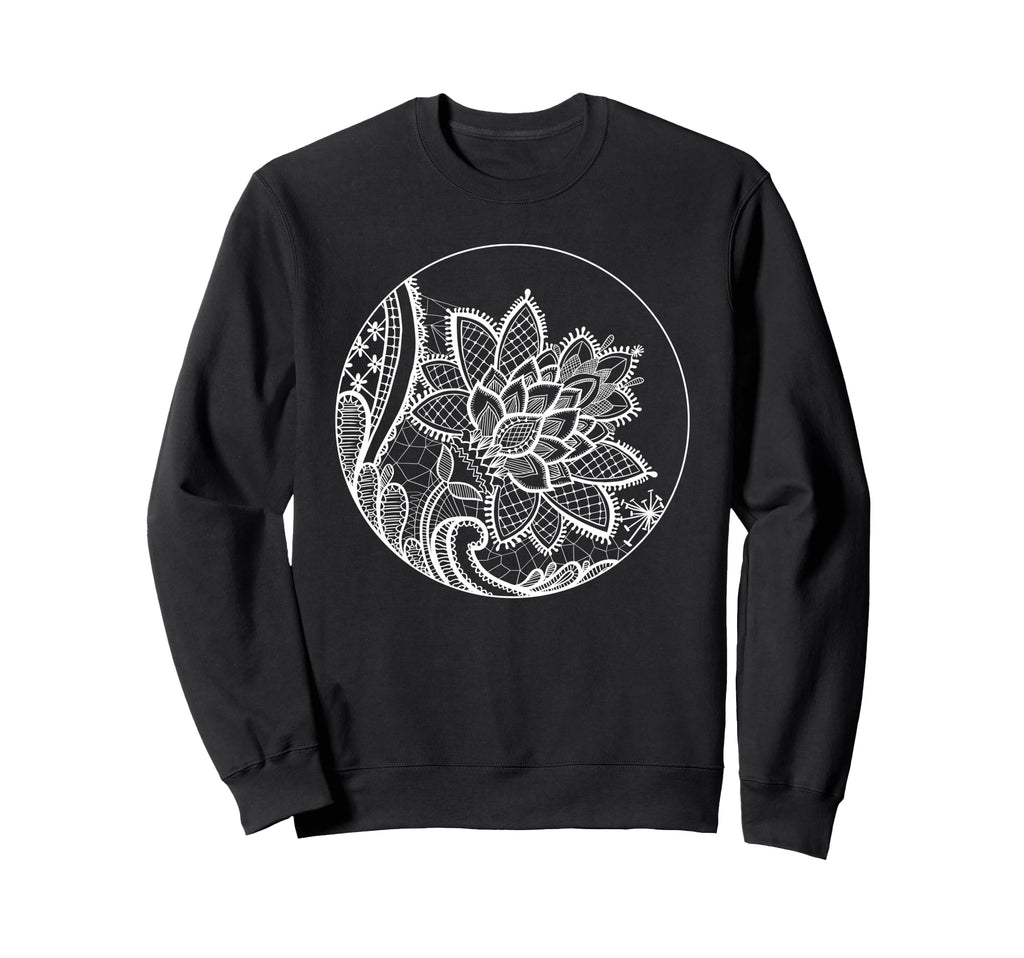 Lotus Flower Mandala Geometric Sweatshirt - Aesthetic Graphic Men Women - T-Shirt, Sweatshirt, Hoodie