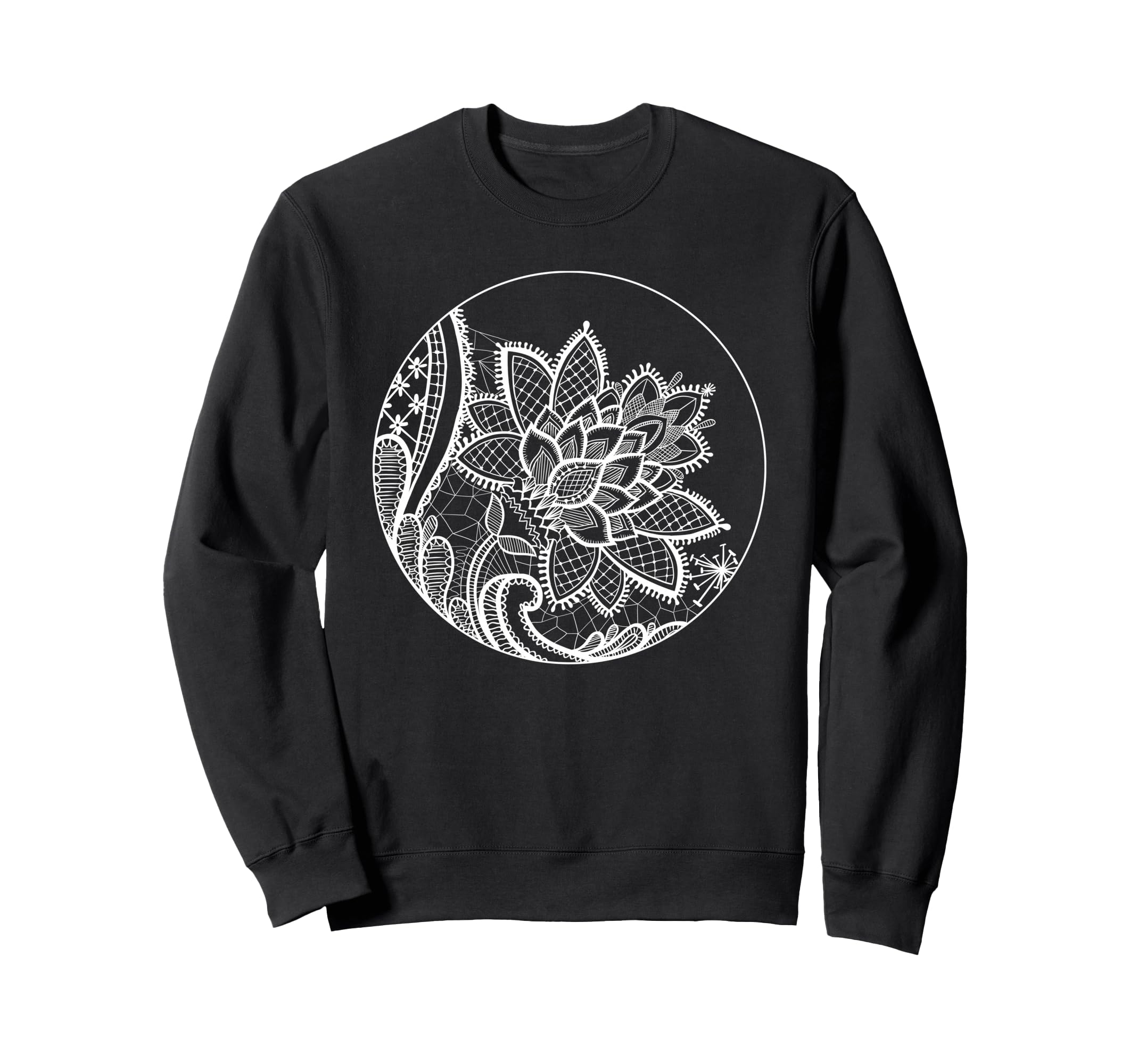 Lotus Flower Mandala Geometric Sweatshirt - Aesthetic Graphic Men Women - T-Shirt, Sweatshirt, Hoodie