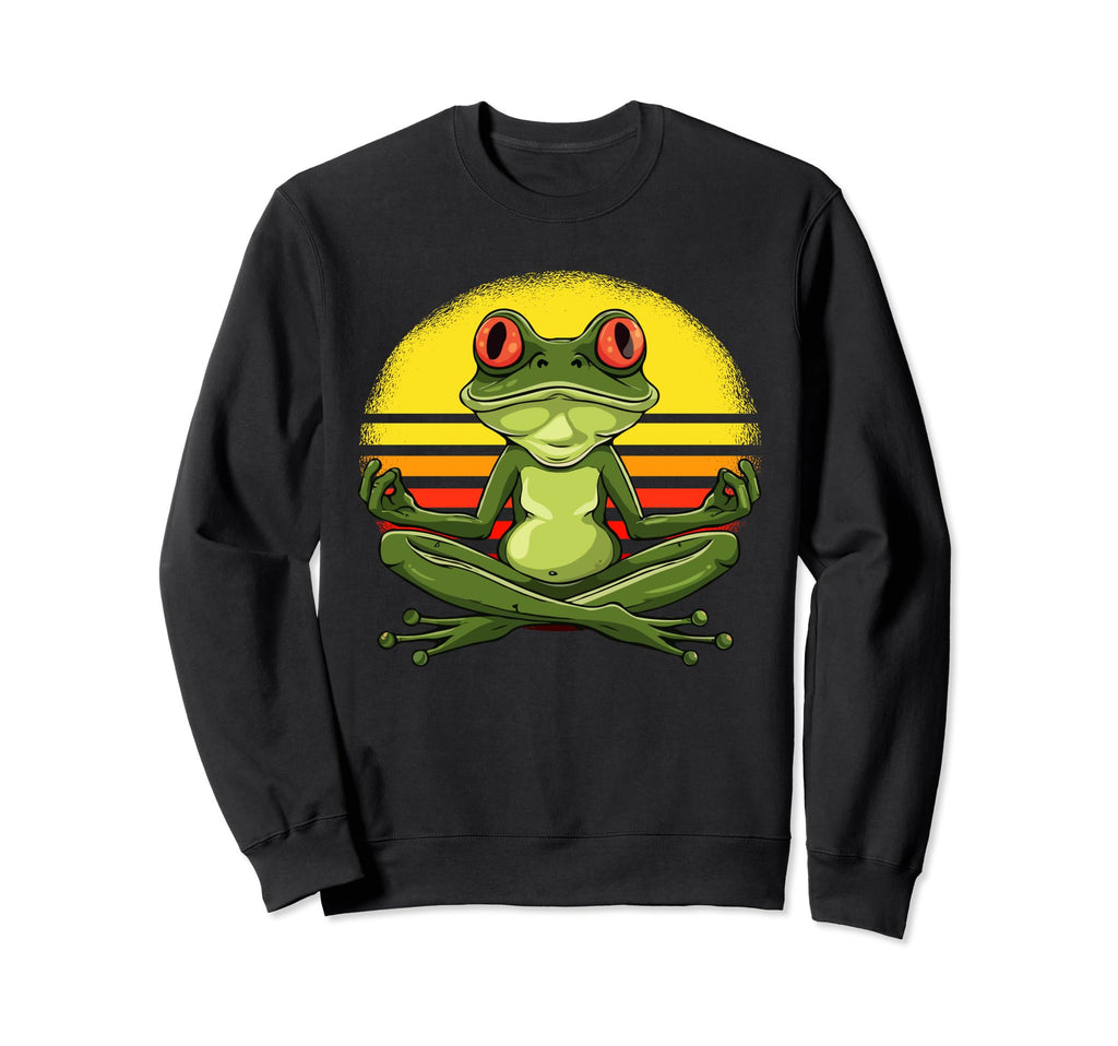 Meditating Frog During Yoga Sweatshirt - Aesthetic Graphic Unisex - T-Shirt, Sweatshirt, Hoodie