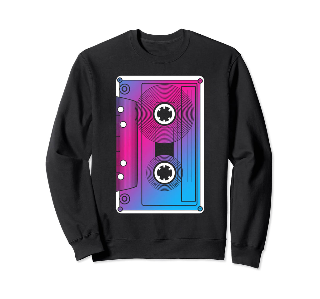Vaporwave Cassette Tape Eighties Sweatshirt - Custom Art Print for Adults - T-Shirt, Sweatshirt, Hoodie