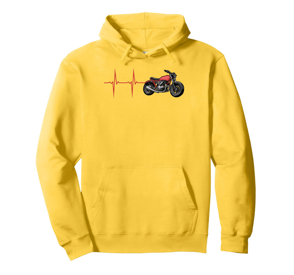 Heartbeat Motorcycle Enthusiast Hoodie - Graphic Print for Adults - T-Shirt, Sweatshirt, Hoodie
