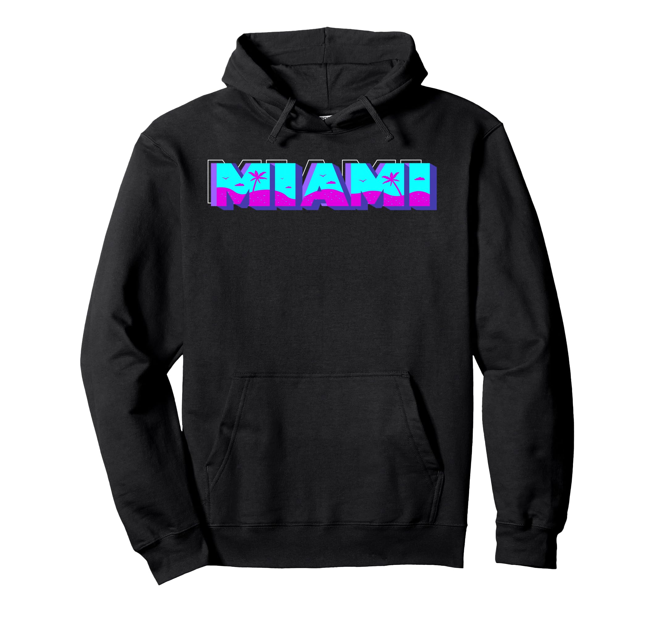 Miami Florida Vaperwave Synthwave 80S Hoodie - Novelty Apparel Men Women - T-Shirt, Sweatshirt, Hoodie
