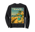 Travel Cartoon Tourist Seashore Sweatshirt - Novelty Apparel Men Women - T-Shirt, Sweatshirt, Hoodie