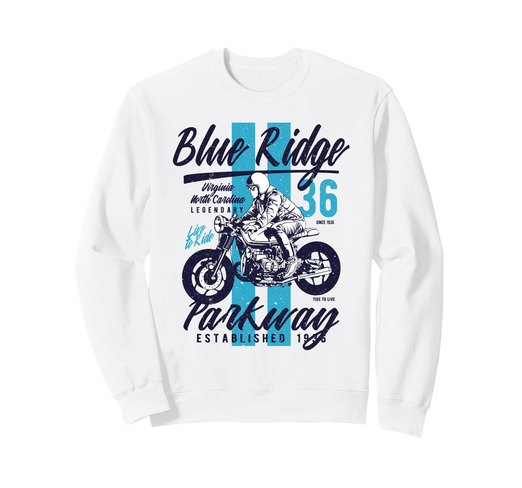 Blue Ridge Parkway Va Nc Motorcycle Sweatshirt - Novelty Apparel for Adults - T-Shirt, Sweatshirt, Hoodie