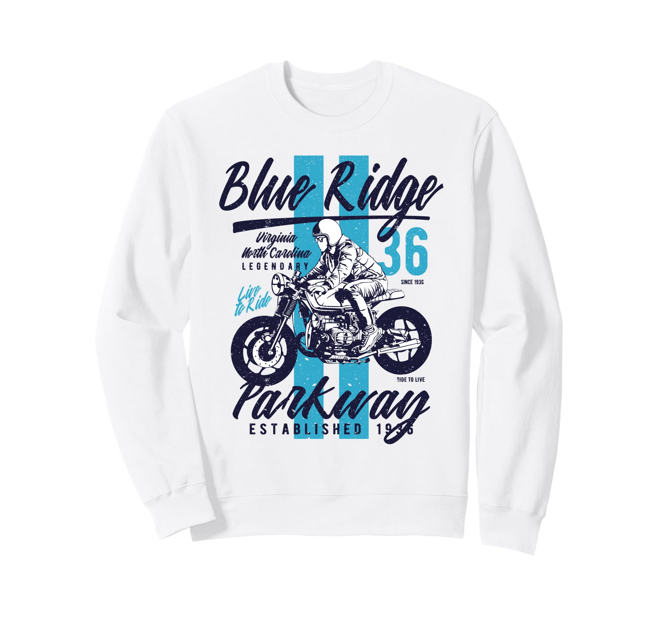 Blue Ridge Parkway Va Nc Motorcycle Sweatshirt - Novelty Apparel for Adults - T-Shirt, Sweatshirt, Hoodie