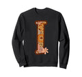 Floral Letter I Boho Botanical Sweatshirt - Custom Art Print for Adults - T-Shirt, Sweatshirt, Hoodie