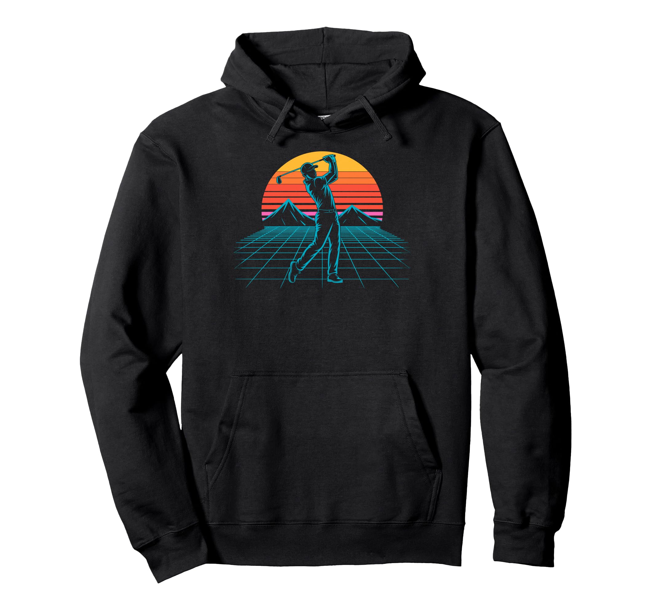 80S Synthwave Futuristic Golf Vibes Hoodie - Casual Everyday Wear Unisex - T-Shirt, Sweatshirt, Hoodie